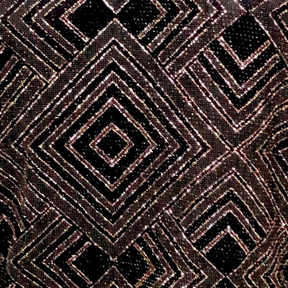 Vintage PerSeption Concept Metallic Glitter Cold Shoulder Stretch‎ Knit Top Sz M - Picture 5 of 10